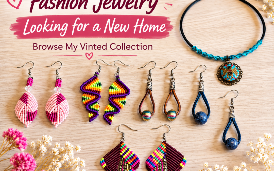 Handmade Fashion Jewelry Vinted earrings, necklace